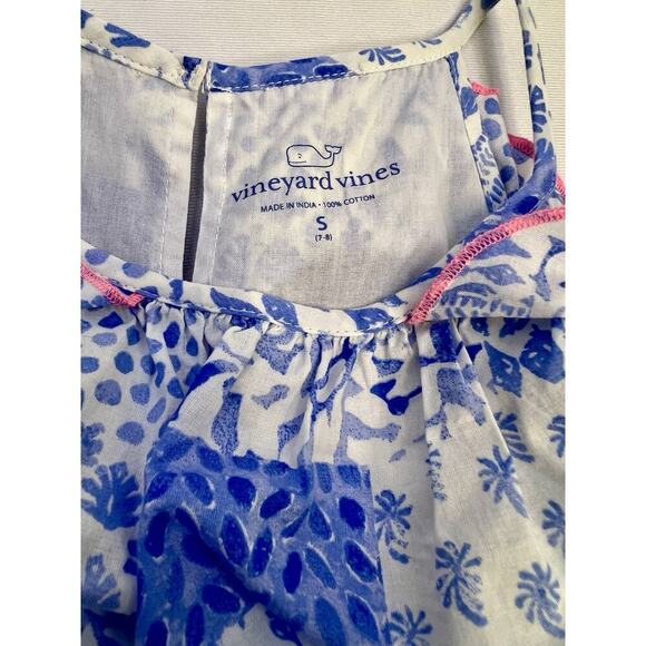 Lot Of 2 Vineyard Vines Girls 7/8 Dresses 100% Cotton Summer Coastal Beach - Picture 9 of 16